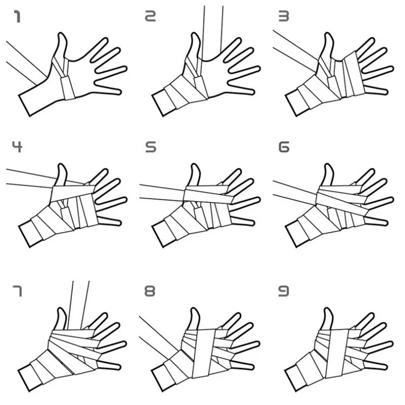 Vendas de Boxeo de Algodón – Correas para Manos MMA Sanda Kick Boxing (1.5 a 5M)