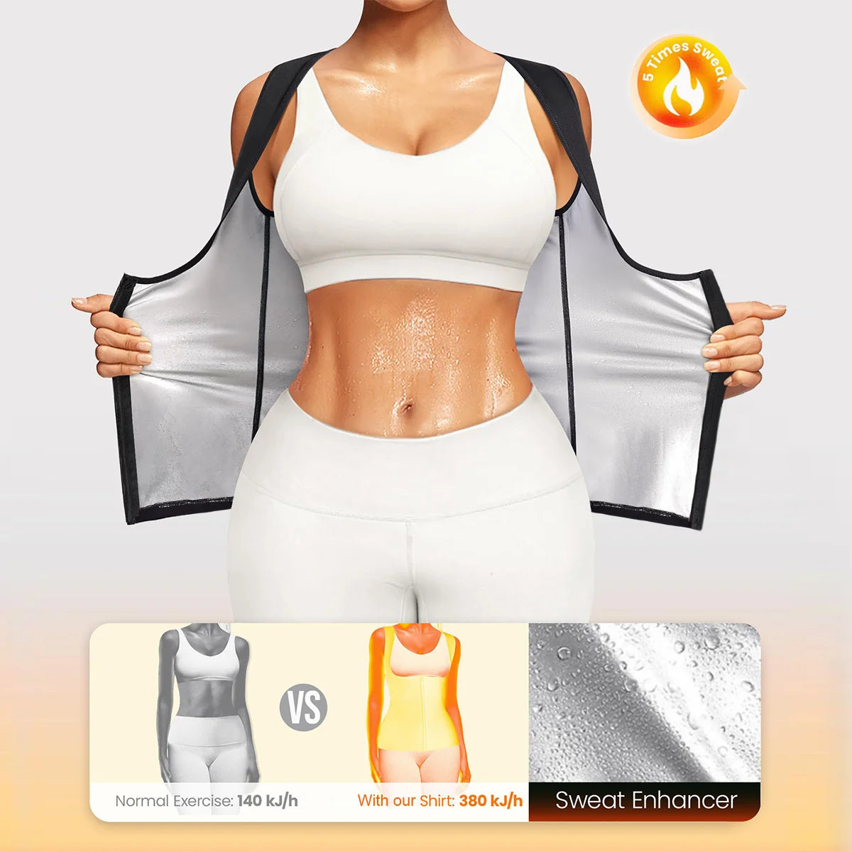 Chaleco Sauna para Mujer – Camiseta Reductora con Compresión para Quemar Grasa