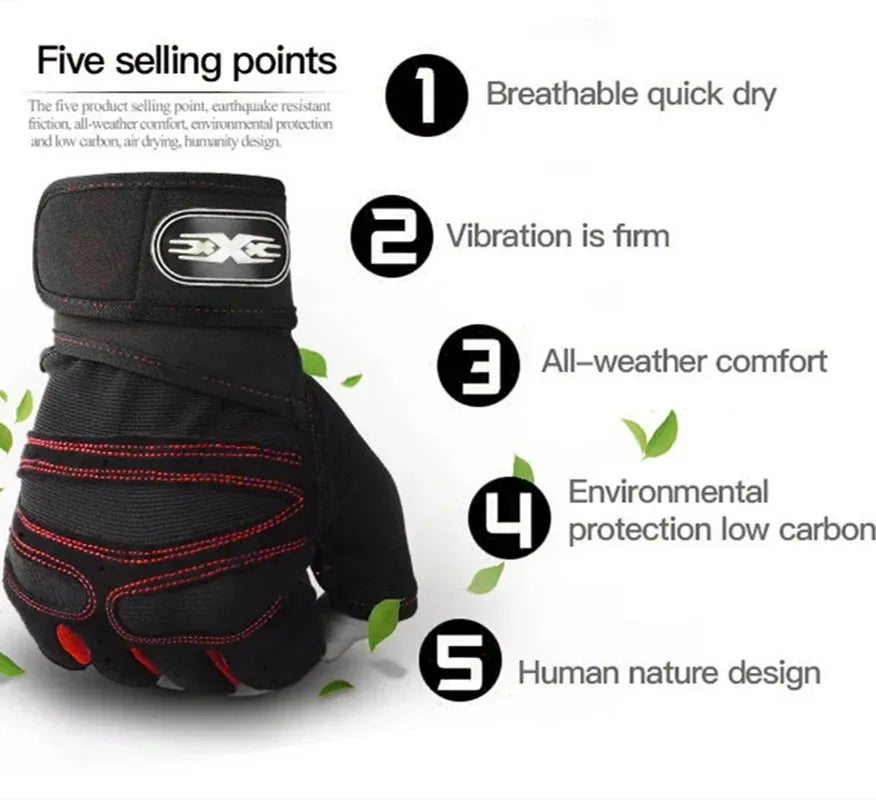 Guantes Deportivos Sin Dedos para Hombre y Mujer – Gimnasio Ciclismo Senderismo Boxeo