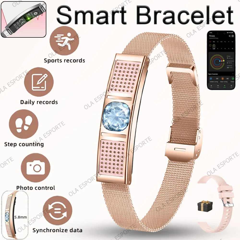 Pulsera Inteligente con Monitor de Ritmo Cardíaco – Resistente al Agua