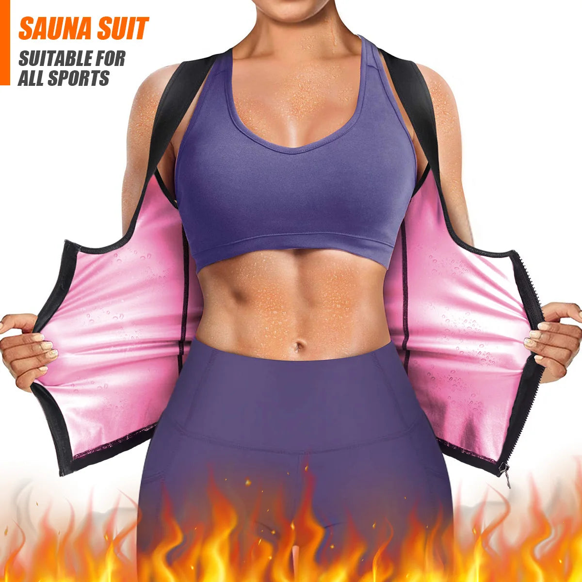 Chaleco Sauna para Mujer – Camiseta Reductora con Compresión para Quemar Grasa