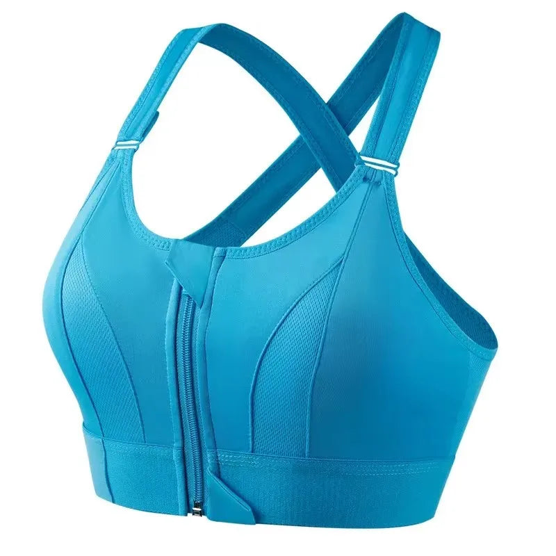 Sujetador Deportivo con Cremallera Frontal – Ajustable y Antirrebote