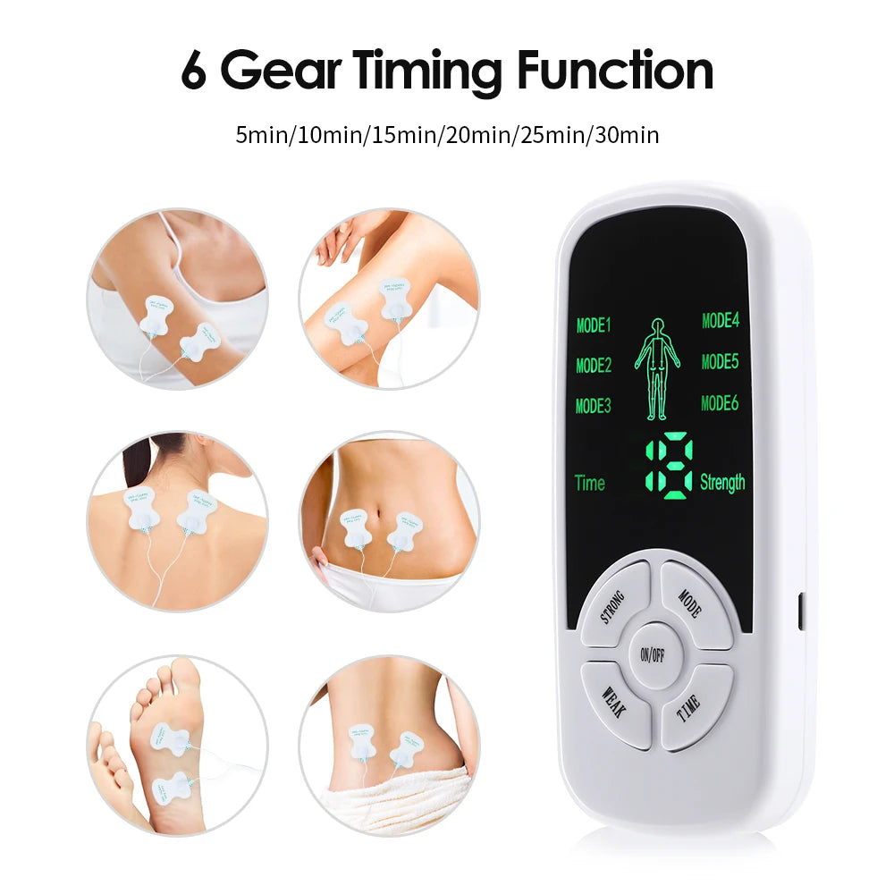 Estimulador Muscular EMS de Pulsos – Masajeador de Espalda y Cuello, Acupuntura y Fisioterapia Digital