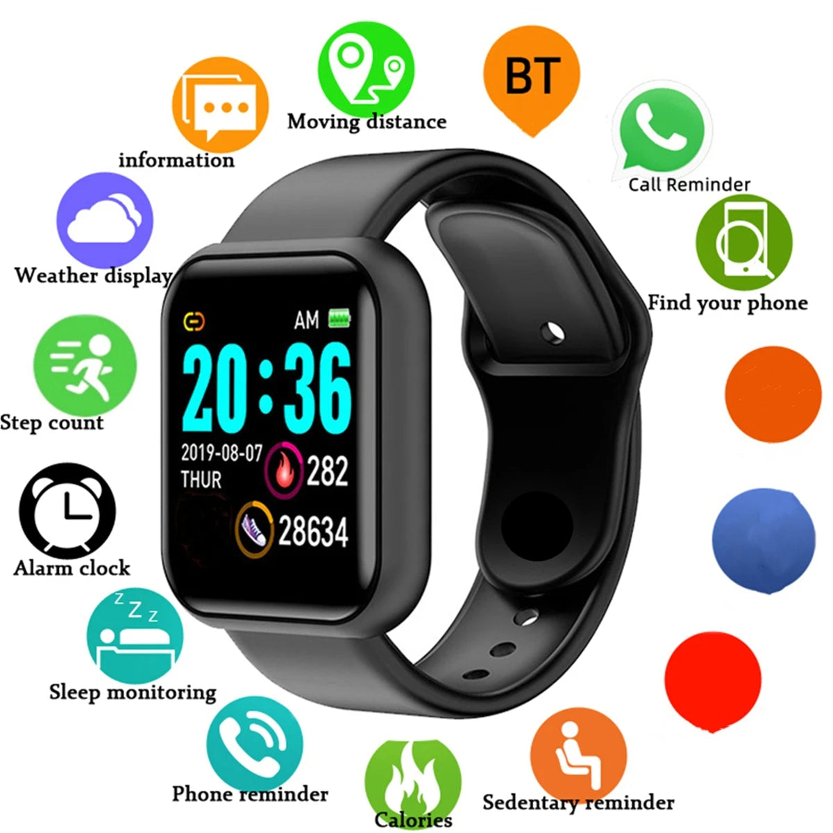 Smartwatch Unisex – Notificaciones y Monitor de Actividad Física