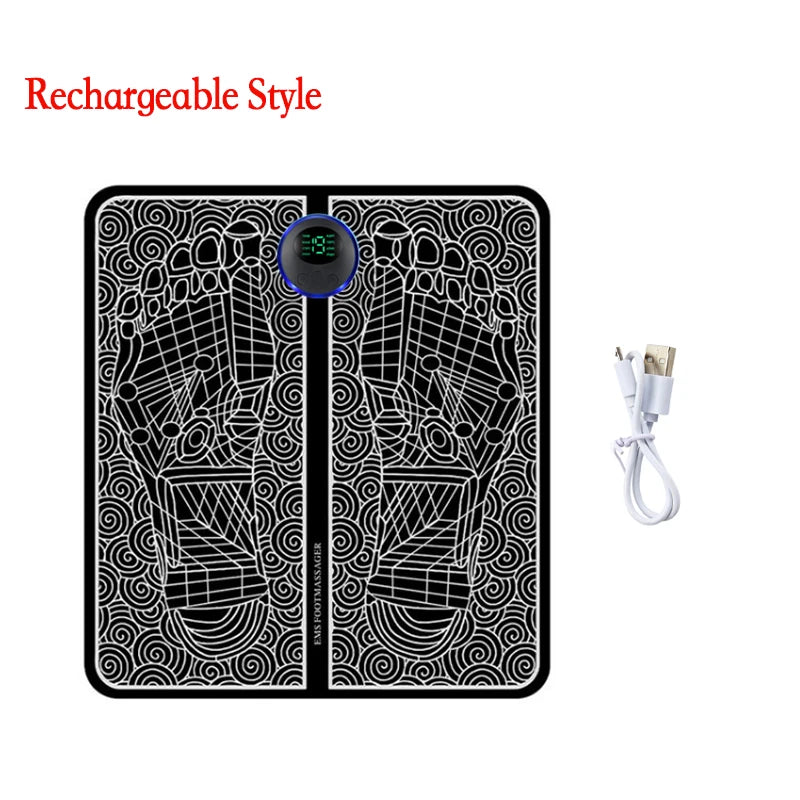 Almohadilla Masajeadora de Pies EMS Recargable con Mando – Estimulador Muscular Eléctrico Portátil para Aliviar el Dolor