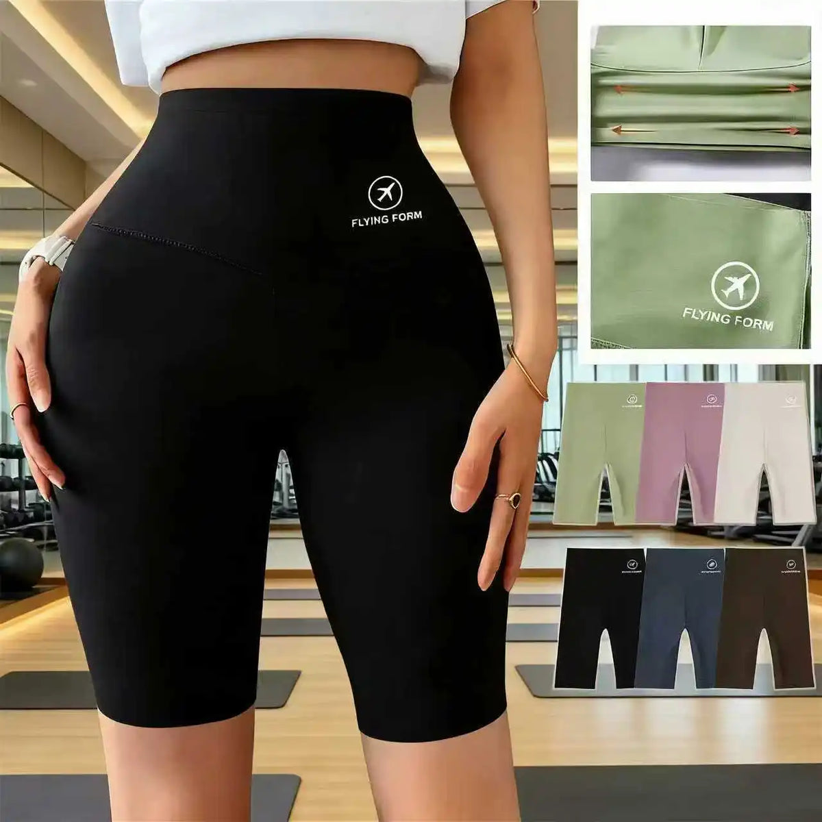 Shorts Deportivos de Cintura Alta para Mujer – Ciclismo, Running y Yoga