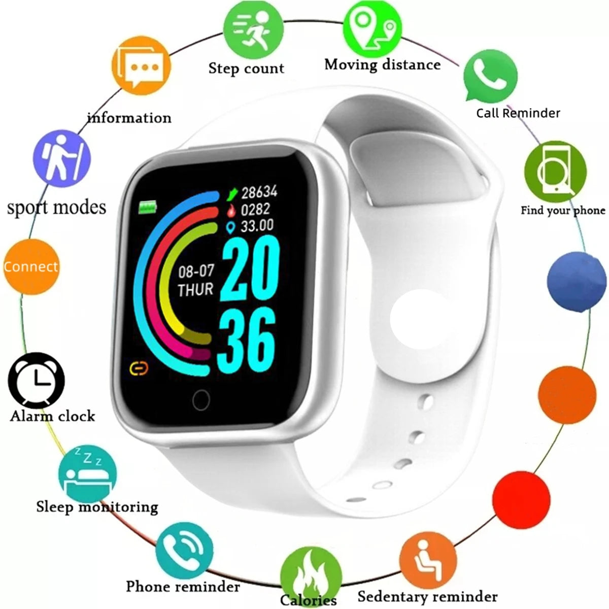 Smartwatch Unisex – Notificaciones y Monitor de Actividad Física