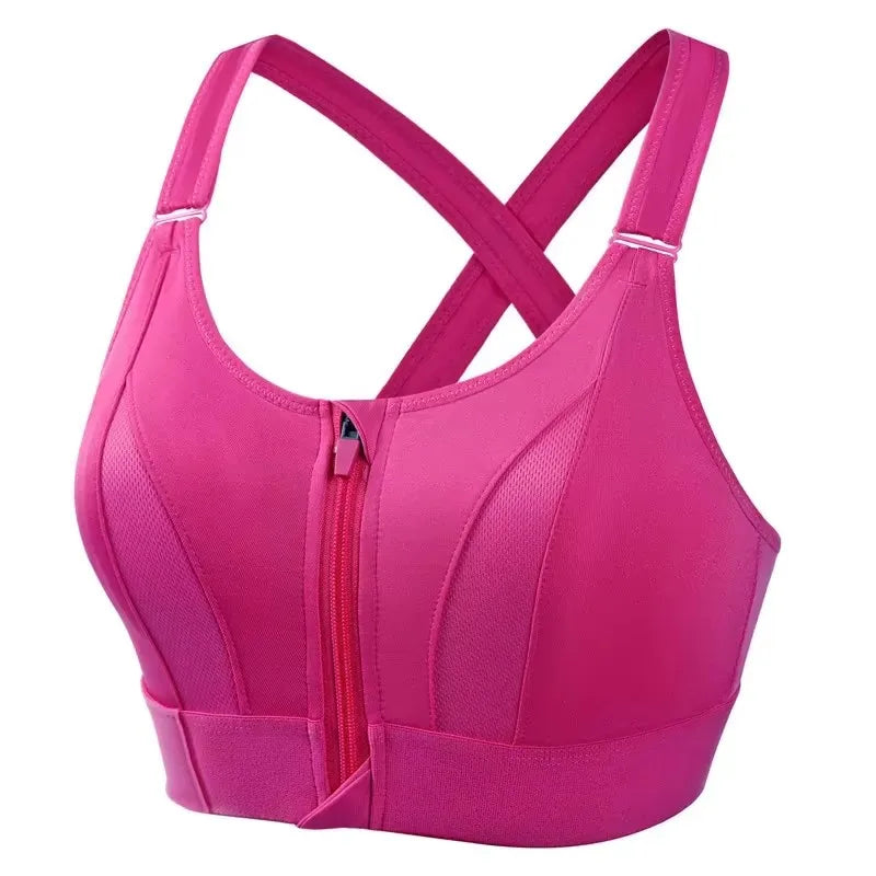 Sujetador Deportivo con Cremallera Frontal – Ajustable y Antirrebote