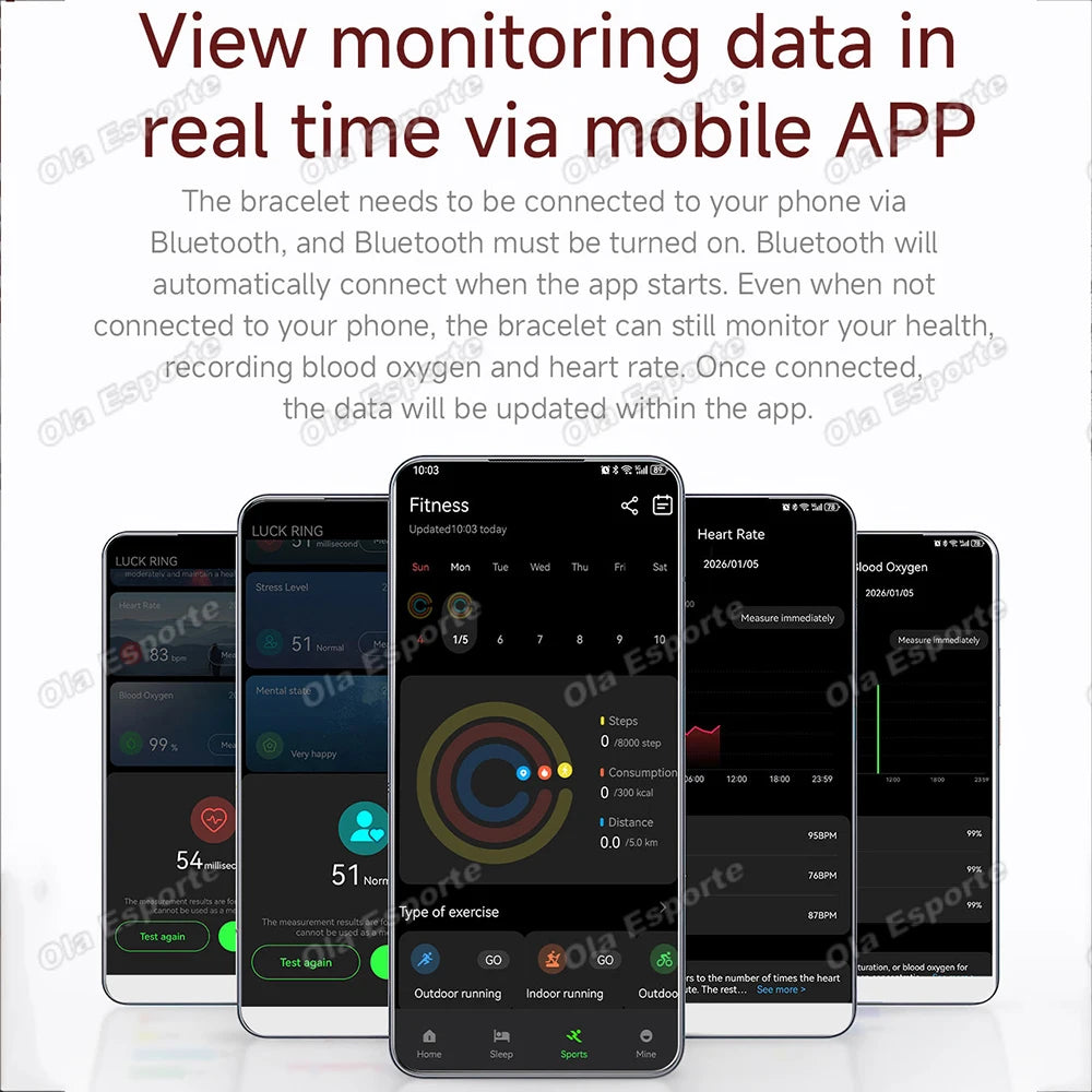 Pulsera Inteligente con Monitor de Ritmo Cardíaco – Resistente al Agua