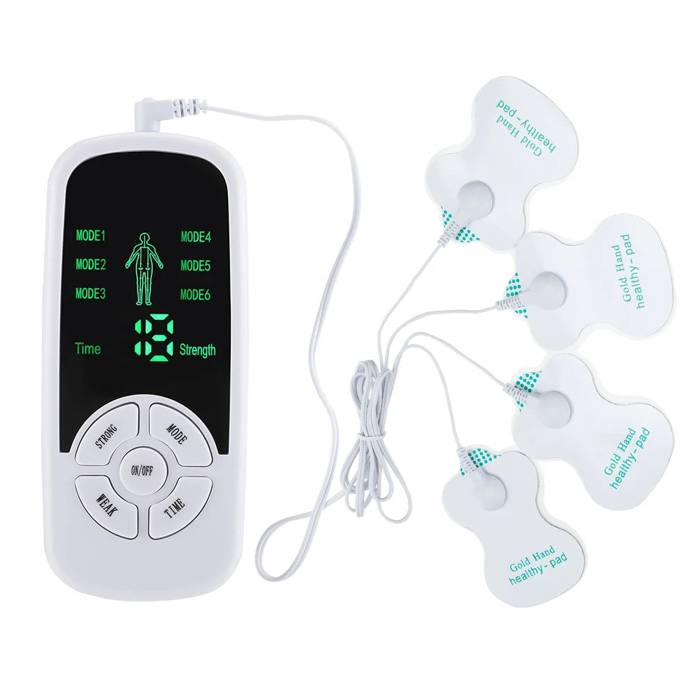 Estimulador Muscular Eléctrico EMS 6 Modos – Aparato TENS para Fisioterapia, Masaje Abdominal y Corporal