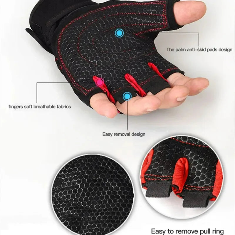 Guantes Deportivos Sin Dedos para Hombre y Mujer – Gimnasio Ciclismo Senderismo Boxeo