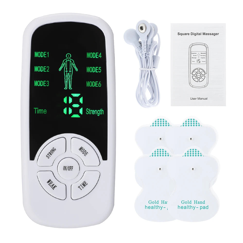 Estimulador Muscular Eléctrico EMS 6 Modos – Aparato TENS para Fisioterapia, Masaje Abdominal y Corporal