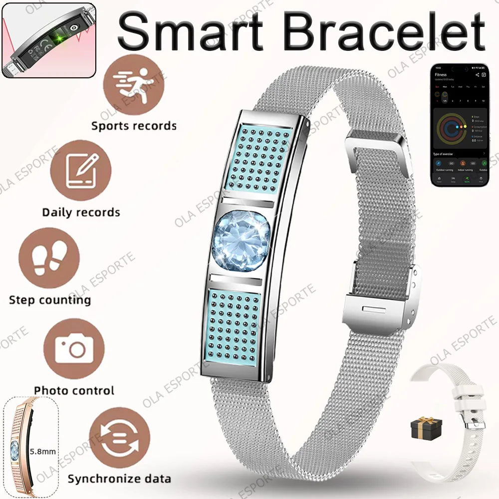 Pulsera Inteligente con Monitor de Ritmo Cardíaco – Resistente al Agua