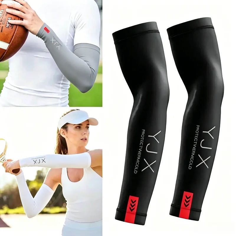 1Pair Summer Arm Sleeves for Running Outdoor Cycling Driving Breathable Ice Silk Elastic Sun Protection Men Women Arm Cover