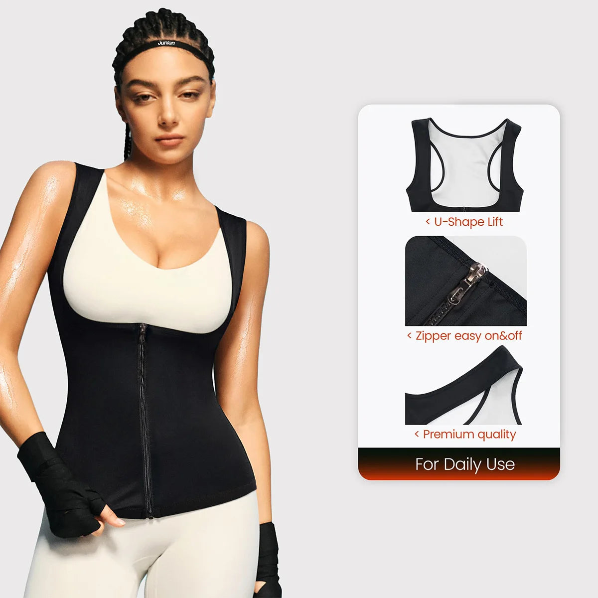 Chaleco Sauna para Mujer – Camiseta Reductora con Compresión para Quemar Grasa