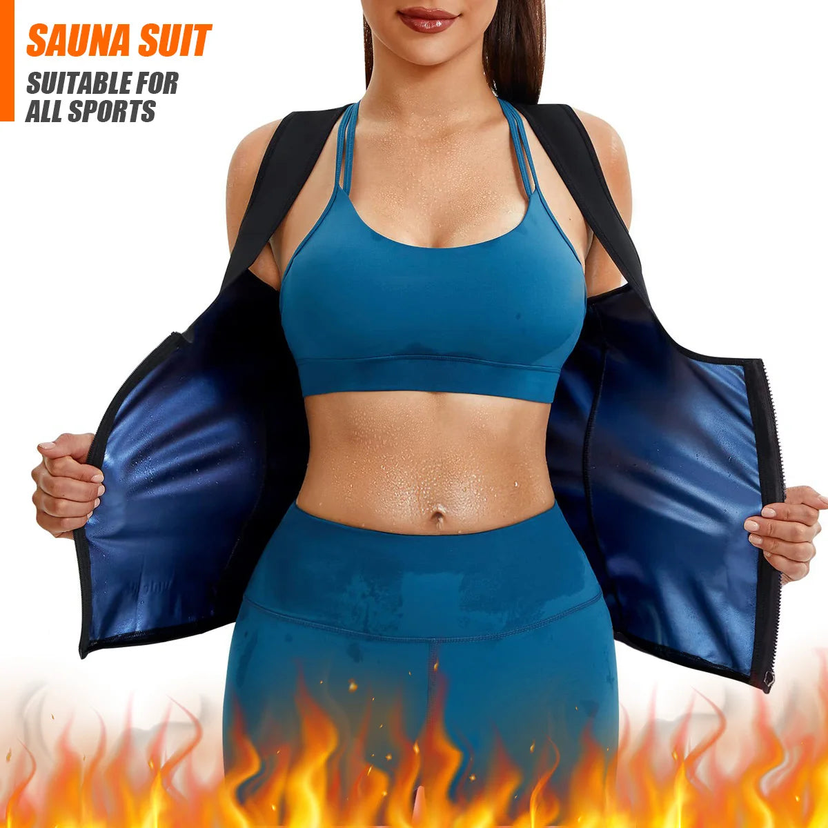 Chaleco Sauna para Mujer – Camiseta Reductora con Compresión para Quemar Grasa