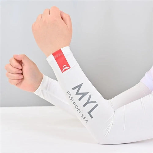 1Pair Summer Arm Sleeves for Running Outdoor Cycling Driving Breathable Ice Silk Elastic Sun Protection Men Women Arm Cover