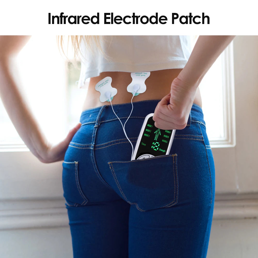 Estimulador Muscular Eléctrico EMS 6 Modos – Aparato TENS para Fisioterapia, Masaje Abdominal y Corporal
