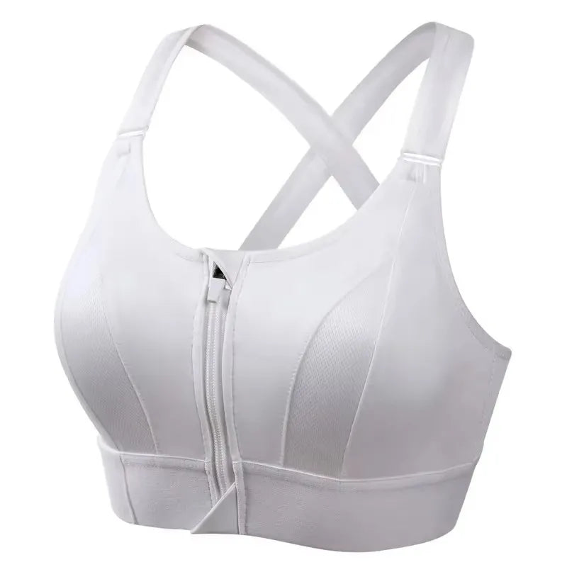Sujetador Deportivo con Cremallera Frontal – Ajustable y Antirrebote