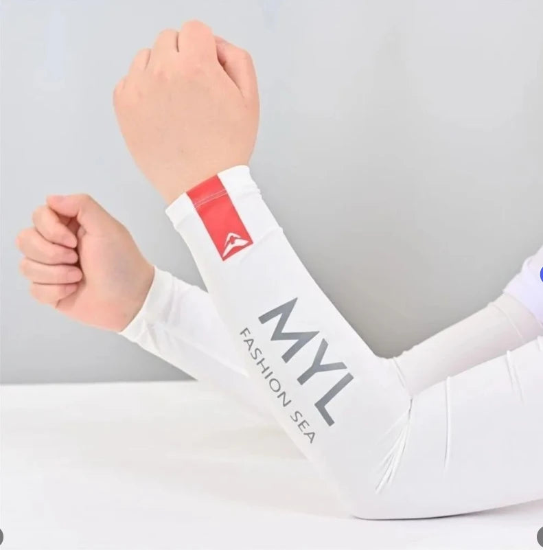1Pair Summer Arm Sleeves for Running Outdoor Cycling Driving Breathable Ice Silk Elastic Sun Protection Men Women Arm Cover
