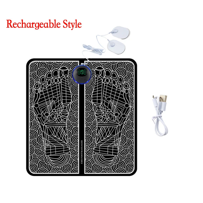 Almohadilla Masajeadora de Pies EMS Recargable con Mando – Estimulador Muscular Eléctrico Portátil para Aliviar el Dolor
