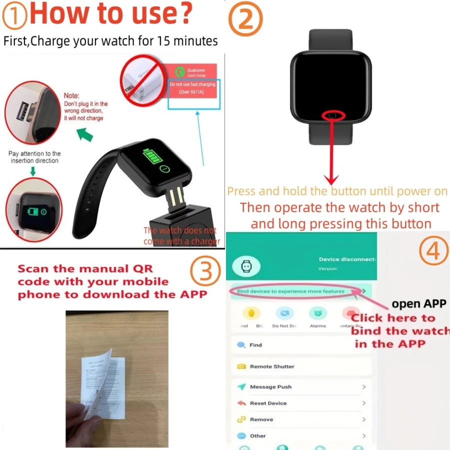 Smartwatch Unisex – Notificaciones y Monitor de Actividad Física