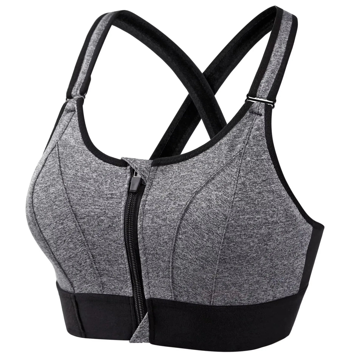 Sujetador Deportivo con Cremallera Frontal – Ajustable y Antirrebote