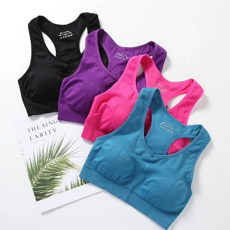 Sujetador deportivo de mujer con efecto push-up, top de fitness transpirable para correr