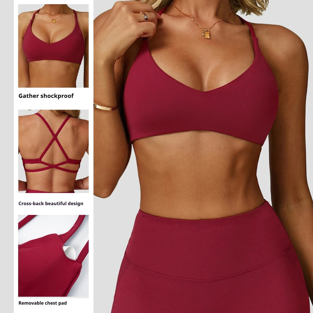 Sujetador Deportivo Push-Up de Alto Soporte para Mujer