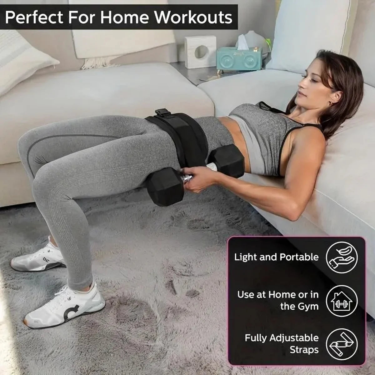 Cinturón con Peso Ajustable para Ejercicio en Casa – Fitness y Modelado de Glúteos